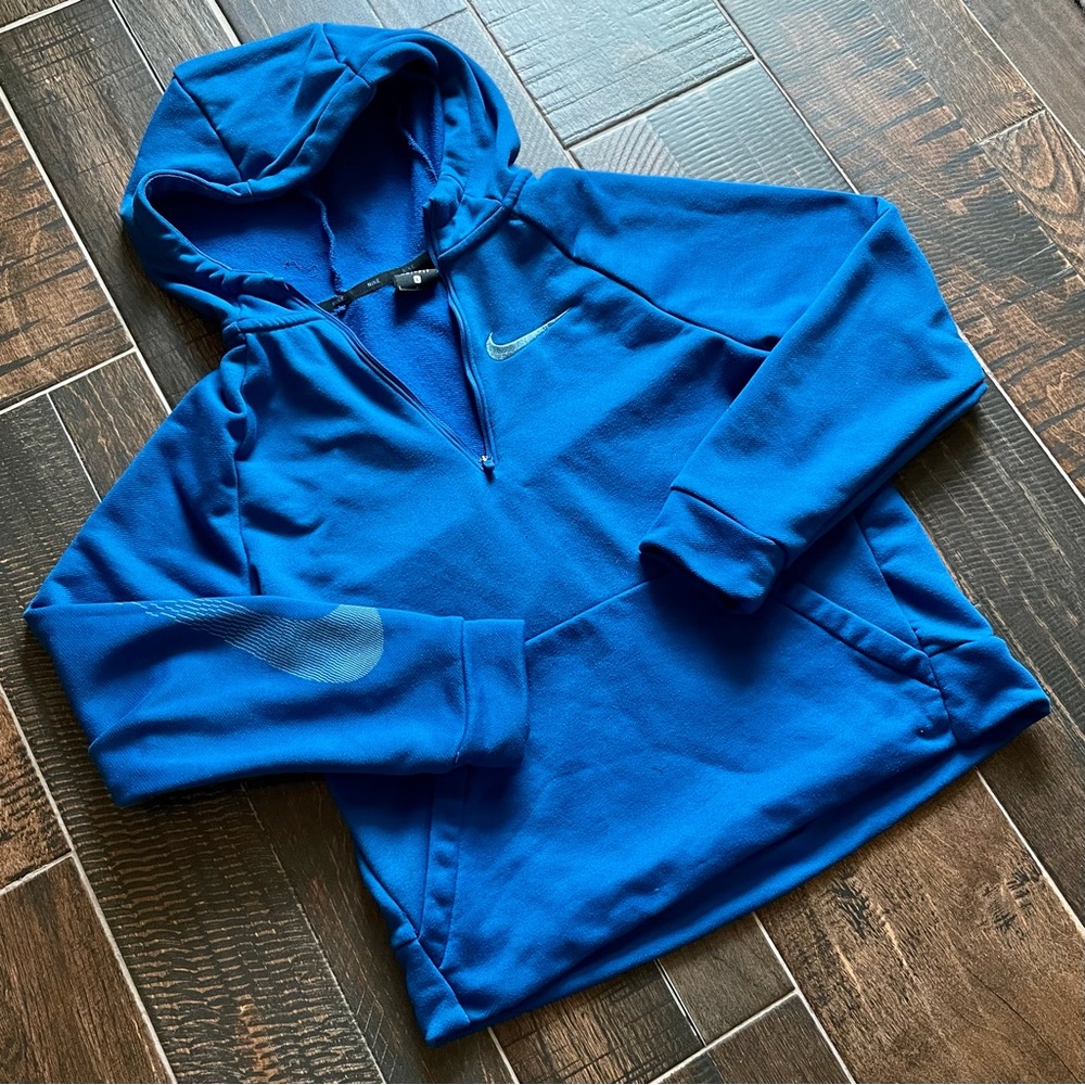 Nike Dri Fit Blue Half Zip Hoodie Pullover Youth/Boys Large